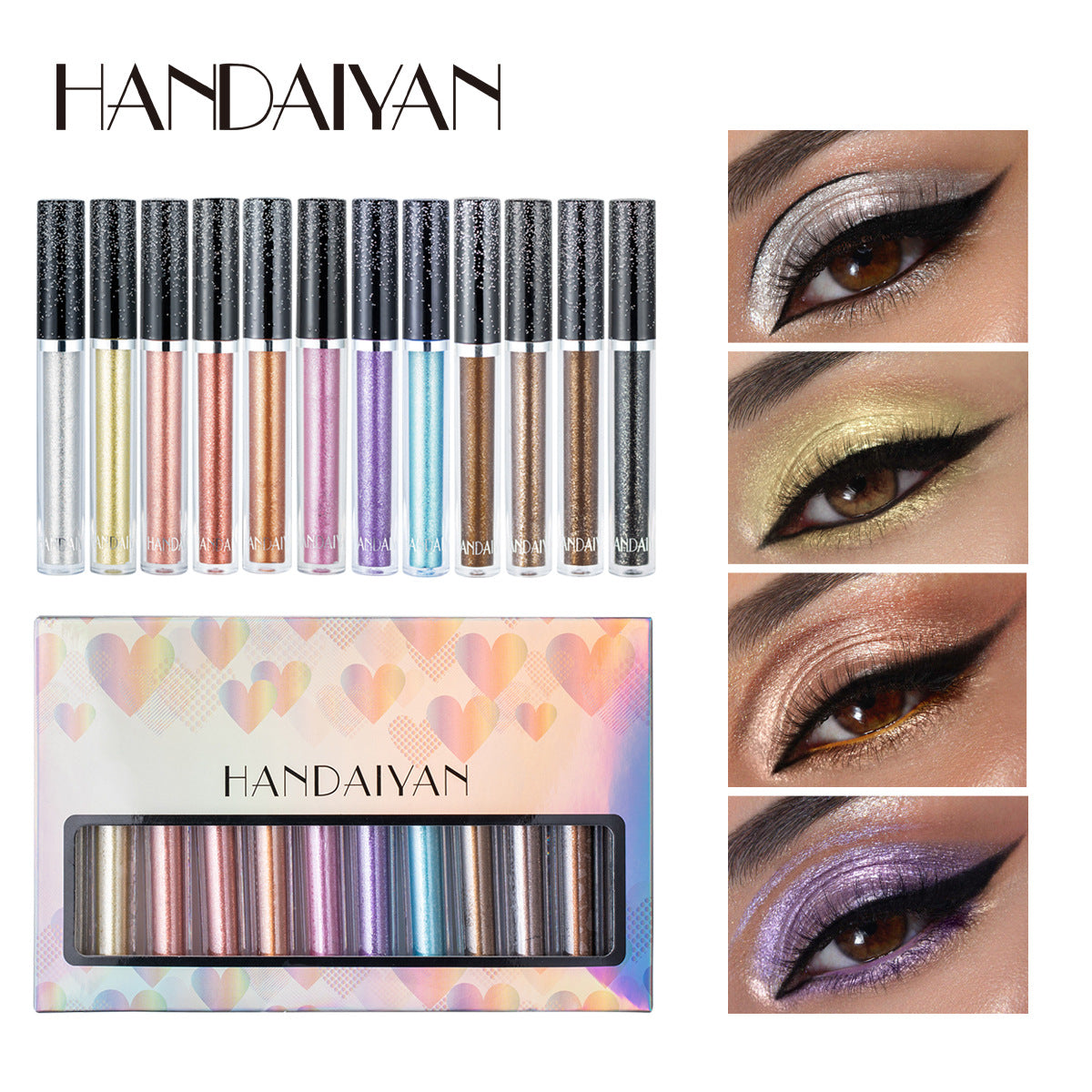 HANDAIYAN 12 Liquid Eye Shadow Set Psychedelic Pearl Shiny Eye Shadow Lying Silkworm Tear Makeup Eye Shadow Liquid - V.I.P Digital Presence