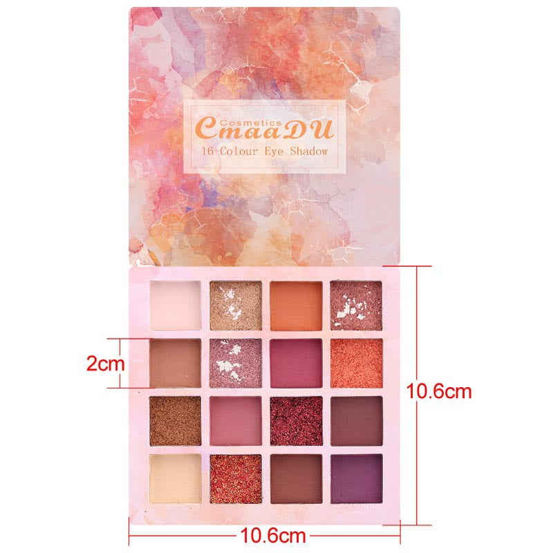 CmaaDu 16 Shades of Shiny Eyeshadow Makeup Matte and Metallic Waterproof Glitter - V.I.P Digital Presence