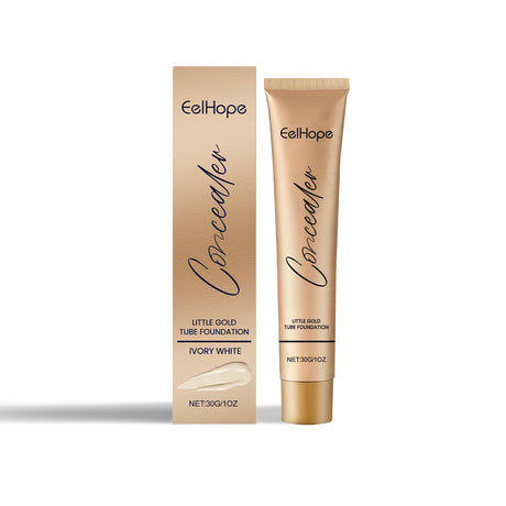 Small Gold Tube Foundation Concealer, Natural Lightweight Skin Concealer Not Easy To Remove Makeup Moisturizing Liquid Foundation - V.I.P Digital Presence