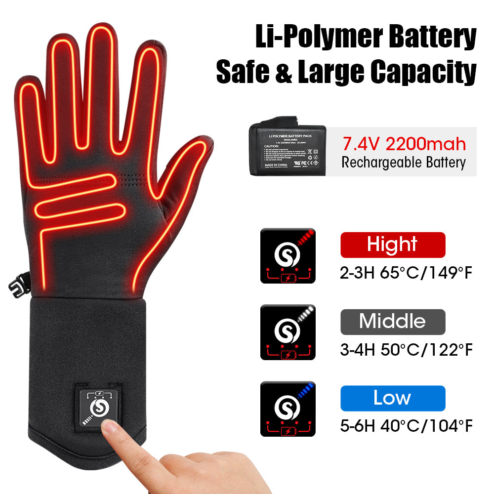 Winter Skiing Heated Gloves Outdoor Sports Touch Motorcycle Men Women Warm Windproof Hunting Black Mittens Bicycles - V.I.P Digital Presence