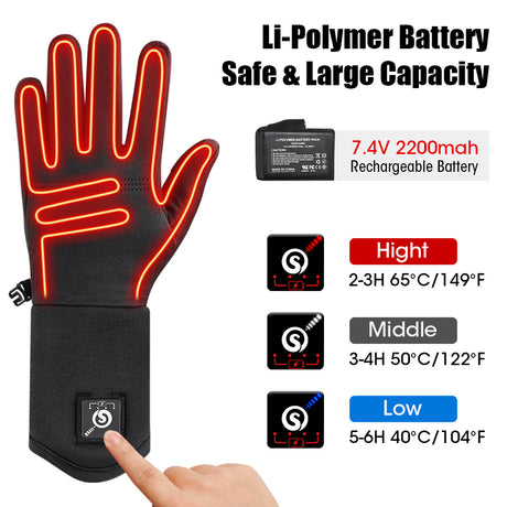 Winter Skiing Heated Gloves Outdoor Sports Touch Motorcycle Men Women Warm Windproof Hunting Black Mittens Bicycles - V.I.P Digital Presence