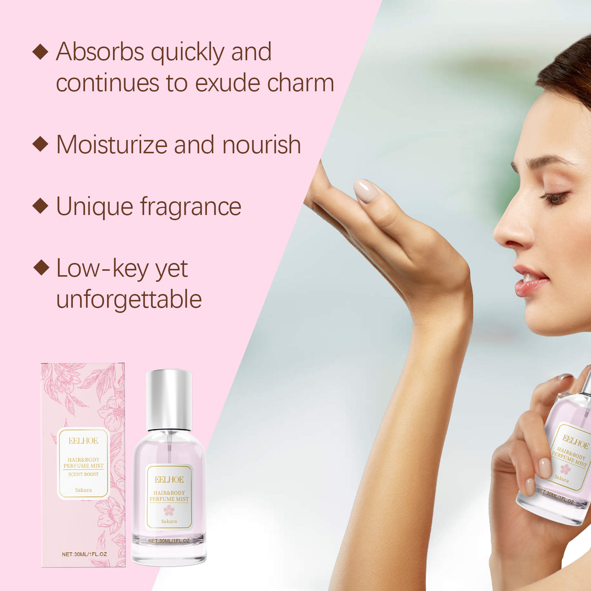 Cherry Blossom Body Hair Eau De Parfum Spray Elegant Fresh Dating Atmosphere Natural Niche Eau De Parfum Spray - V.I.P Digital Presence