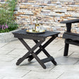 Outdoor Folding Wooden Side Table, Dark Gray, 15"D x 22.75"W x 18.25"H - V.I.P Digital Presence