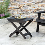 Outdoor Folding Wooden Side Table, Dark Gray, 15"D x 22.75"W x 18.25"H - V.I.P Digital Presence