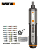 Worx 4V Mini Electrical Screwdriver Set WX240 Smart Cordless Electric Screwdrivers USB Rechargeable Handle with 26 Bit Set Drill - V.I.P Digital Presence