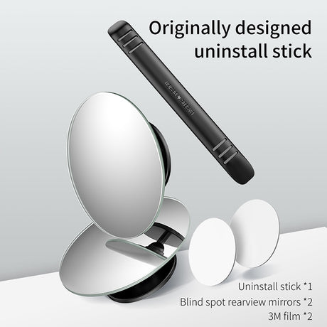 Baseus 2Pcs Car Holder HD Rear View Convex Mirror Auto Rearview Mirror 360 Degree Wide Angle Vehicle Blind Spot Rimless Mirrors - V.I.P Digital Presence