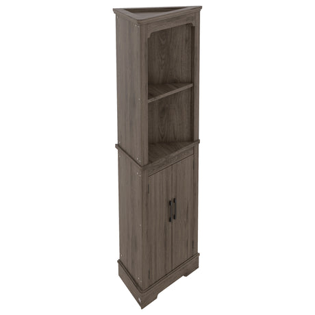 Tall Corner Cabinet with Doors for living room, bathroom,Dining Room or Kitchen,color:Dark walnut - V.I.P Digital Presence