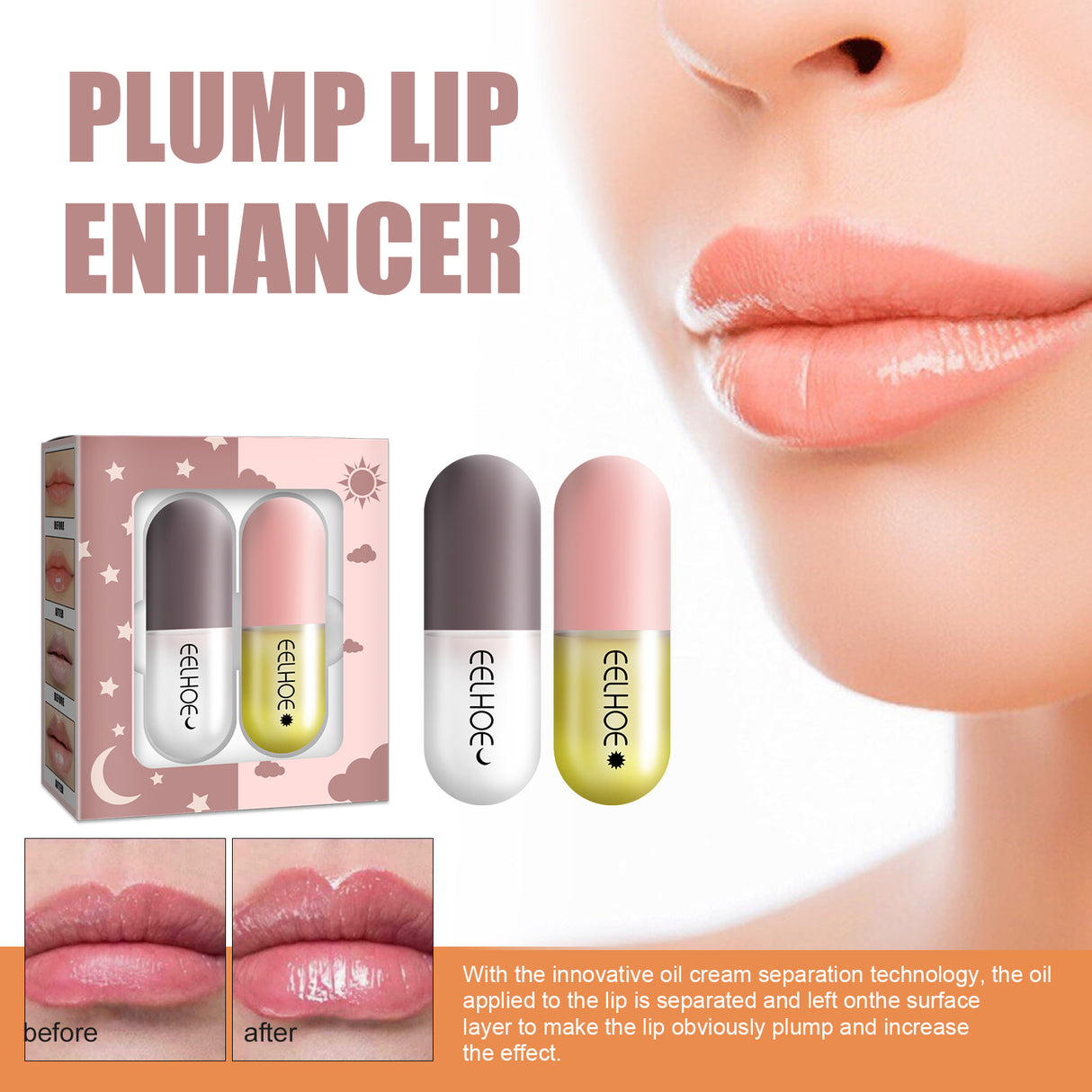 Day And Night Lip Moisturizing Capsule, Hydrates Increases Lip Elasticity And Volumizes Lip Duller Lip Plump Lip Liquid - V.I.P Digital Presence