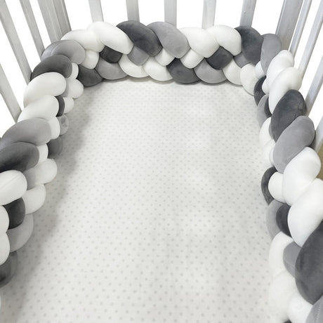 Woven baby bed surround anti-collision strip four strand Fried Dough Twists braid wrapped around the bed surround ins baby child - V.I.P Digital Presence