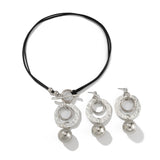 Ins Wind Circle CCB Leather Wax Thread Necklace Irregular Metallic Clavicle Chain Set - V.I.P Digital Presence