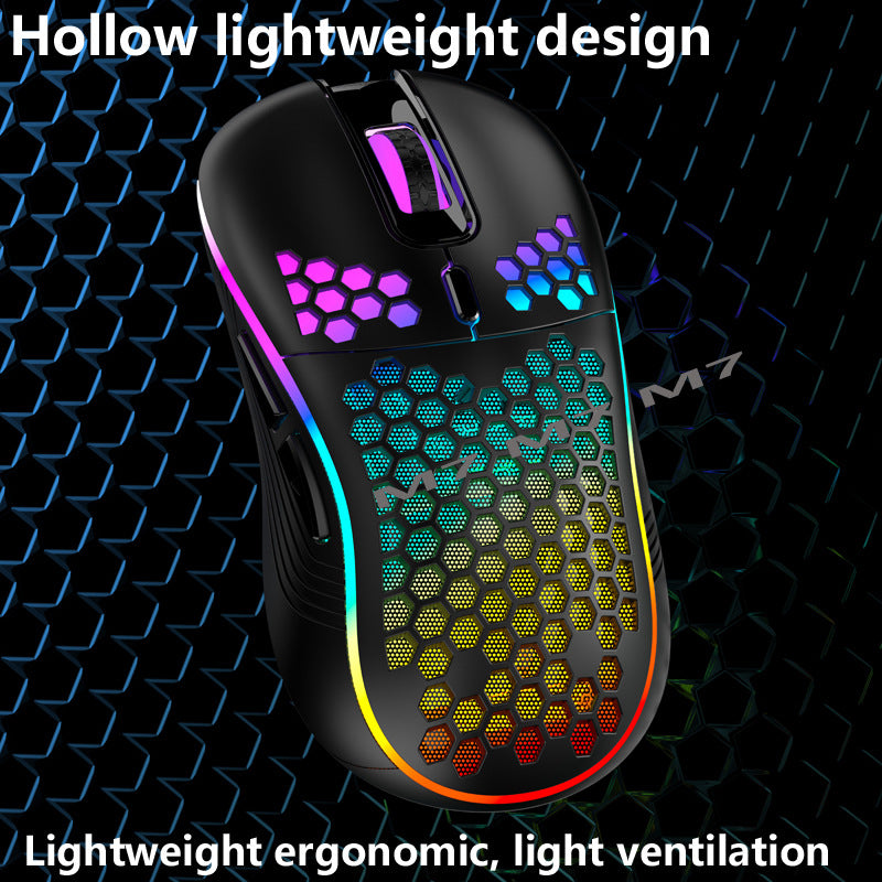 2.4G Wireless Cave Mouse Lightweight Gaming Mouse with Luminous 7 Color Breathing Light Computer Accessories - V.I.P Digital Presence