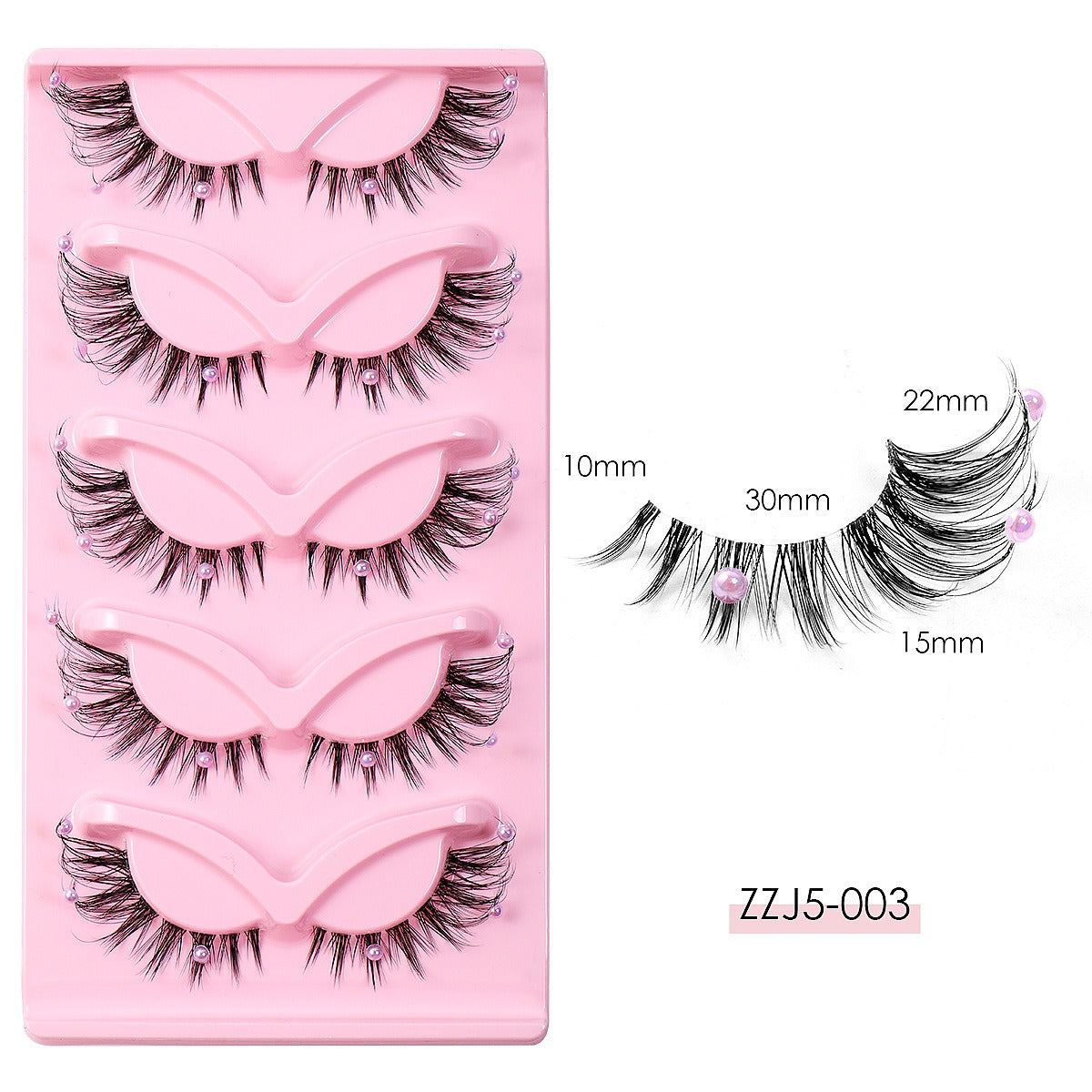Clear Band Corner Foxy Winged Cat Eye 3D Strip Lashes Silk Party Full False Eyelash Vegan Faux Mink Eyelash With Diamond Pearl - V.I.P Digital Presence