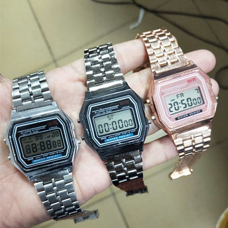 Sports children's electronic steel strip night light alarm clock steel strip watch multi-color electronic watch - V.I.P Digital Presence