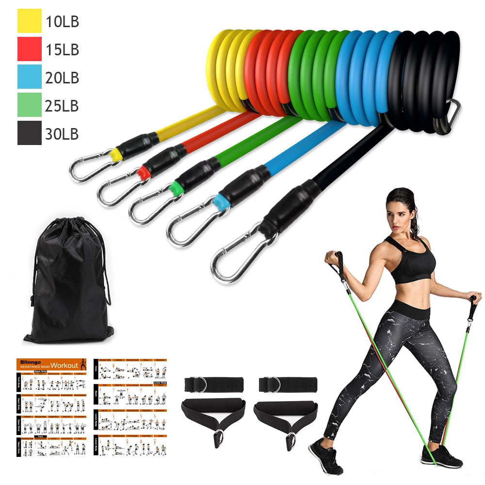 Juego de bandas de resistencia para ejercicios con anclaje para puerta, correas para piernas y tobillos para entrenamiento de resistencia, fisioterapia y entrenamientos en casa. 