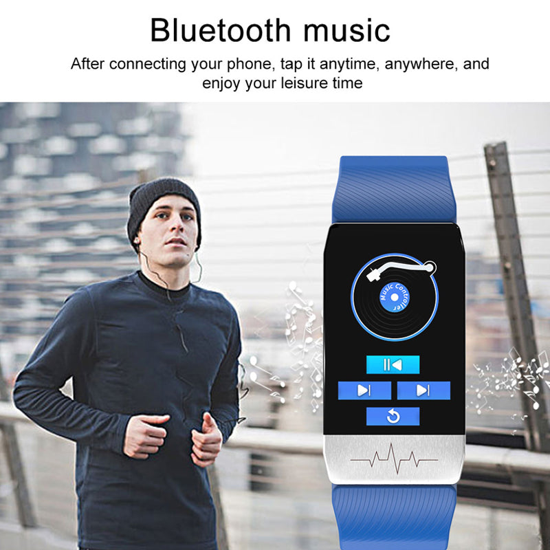 Reloj inteligente T1 con control de temperatura, inmunidad, ECG, frecuencia cardíaca, monitor de presión arterial, pronóstico del tiempo y recordatorio de bebidas. 