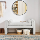 Bedroom storage stool, linen storage stool, large storage space, 50.39 inches white - V.I.P Digital Presence