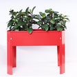 Mini Elevated garden bed, metal elevated outdoor flowerpot box, suitable for backyard and terrace, large flowerpot Red + Steel - V.I.P Digital Presence