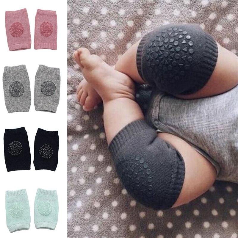 1Pair Soft Anti-slip Safety Crawling Elbow Cushion Knee Pad Semi-combed cotton terry dispensing Baby Infant Born Toddler Kids