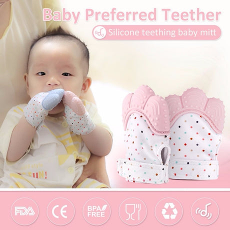 Newborn Baby Gloves Silicone Baby Mitt Teething Mitten Teething Glove Candy Wrapper Sound Teether - V.I.P Digital Presence