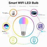 Bombilla inteligente WiFi con control por voz de Alexa, RGBCW, atenuación de color, A19, grafiti, Smart Life 