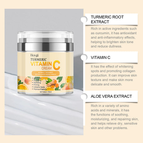 Turmeric Vitamin C Brightening Cream, Moisturizing Even Skin Tone Lighten Acne Mark Brightening Moisturizing Cream - V.I.P Digital Presence