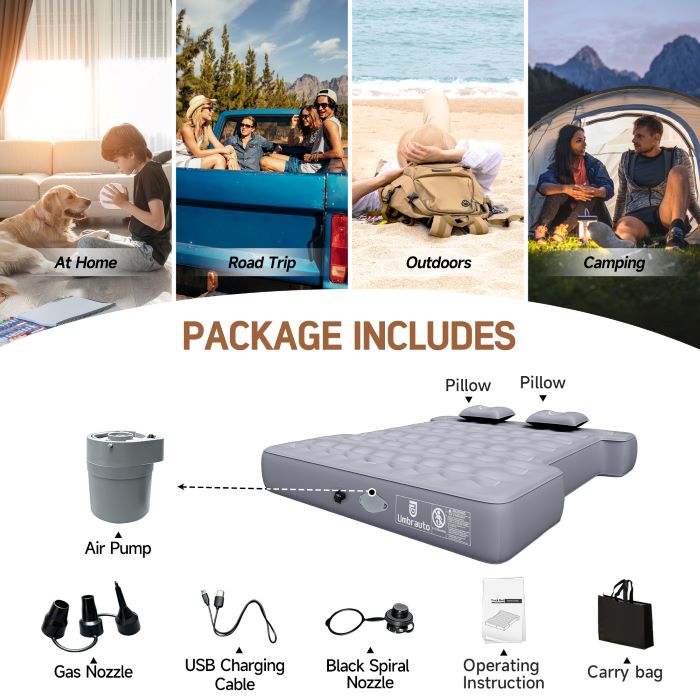 Umbrauto Built-in Pump Truck Bed Air Mattress for 5.5-5.8ft Auto Inflate Short Truck Bed Air Mattress 2.0 - V.I.P Digital Presence