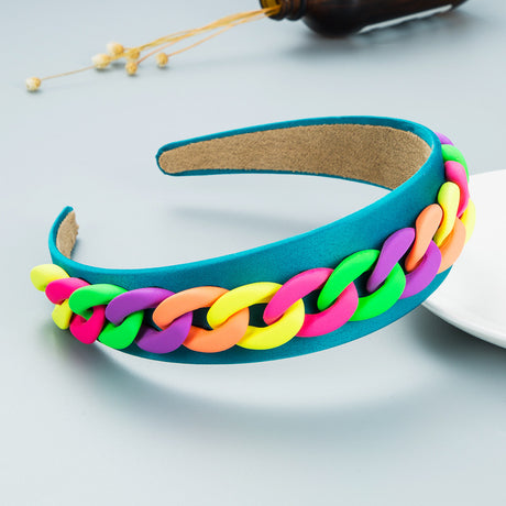 Headband New Fashion Personality Pastoral Style Female Wide-Brimmed Color Chain Decoration Macaron Color Headband - V.I.P Digital Presence