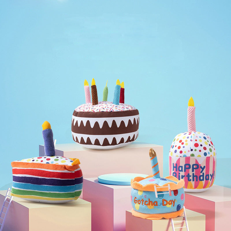 Pet Toy Birthday Cake Celebration Play Doll for Dogs with Sound and Chew Function Small Cake - V.I.P Digital Presence