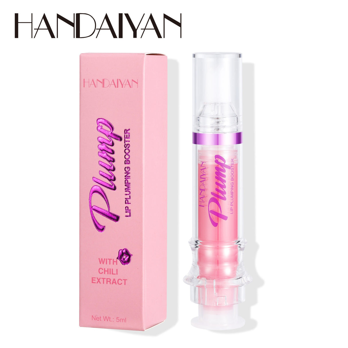 HANDAIYAN PLUMP & POUT Lip Plumping Booster Gloss, High Shine for Plumper Looking Lips,Extreme Shine Crystal Volume Lip Oil - V.I.P Digital Presence
