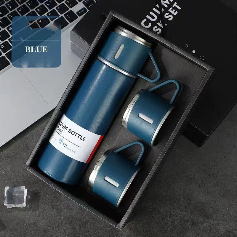 A cup of three-lid thermos cup portable fashion gift box set stainless steel cup - V.I.P Digital Presence