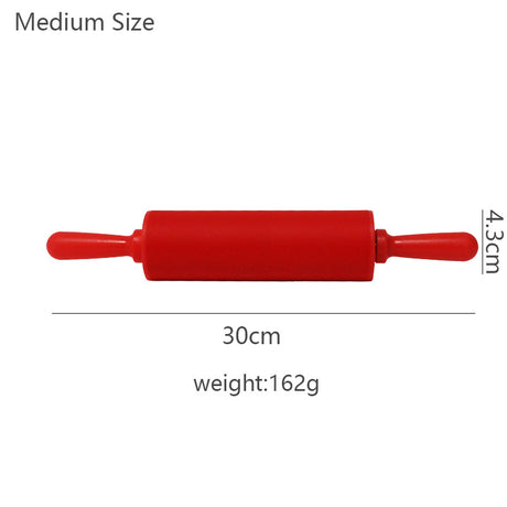 Wooden Handle Silicone Rolling Pin Rolling Pin Roller Flour Pin Small Medium And Large Household Baking Tools And Kitchenware - V.I.P Digital Presence