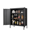 Kitchen Buffet Server Table Accent Sideboard Cupboard Server Buffet Console Table with Doors Cabinet - V.I.P Digital Presence