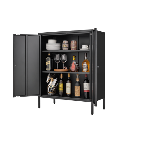 Kitchen Buffet Server Table Accent Sideboard Cupboard Server Buffet Console Table with Doors Cabinet - V.I.P Digital Presence