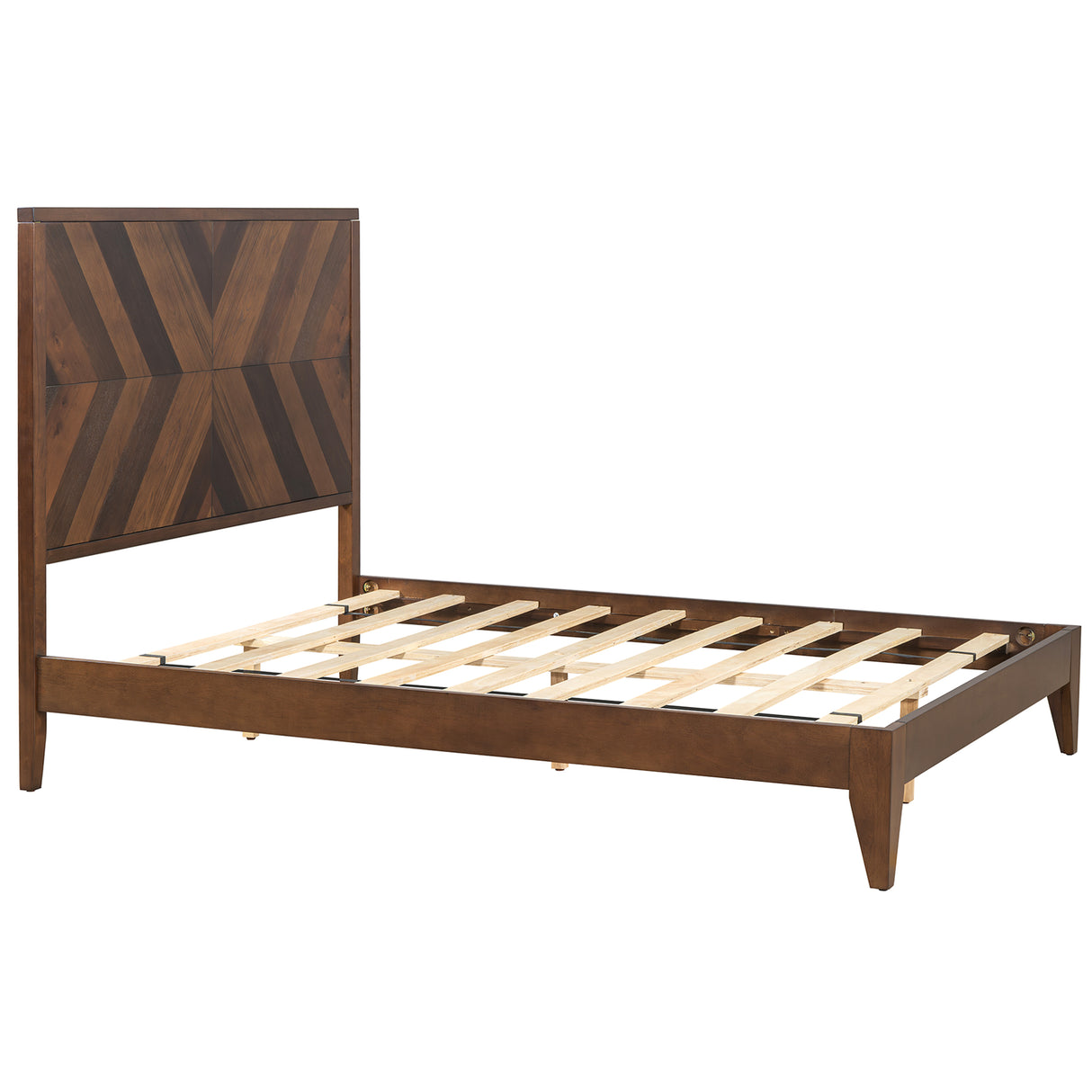 Mid-Century Modern Platform Bed Wood Slat Support with No Box Spring Needed,Full, Walnut - V.I.P Digital Presence