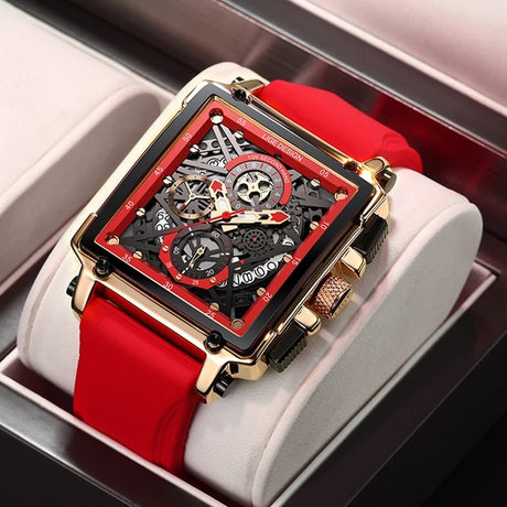 Lige New Men's Watch Square Multifunction Chronograph 30M Waterproof Watch - V.I.P Digital Presence