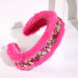 Fashionable women's rabbit hair rhinestone hair hoop - V.I.P Digital Presence