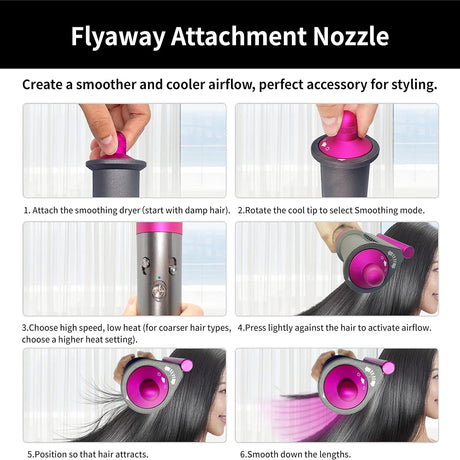 Anti-Flight Flyaway Attachment Nozzle for Dyson Airwrap Smoothing Dryer Accessories for Dyson HS05/01 Straightening Hair Nozzle - V.I.P Digital Presence