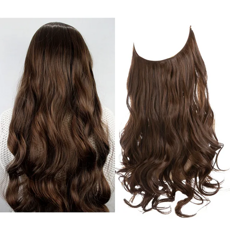 One-piece women's hair extension piece with abundant hair volume U-shaped fishing line invisible and natural long curly hair - V.I.P Digital Presence