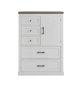Farmhouse 5 drawer bedroom dressing table, high drawer cabinet white wooden bedroom dressing table. - V.I.P Digital Presence