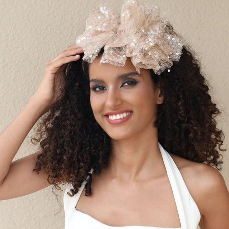 Fashionable fish scale cloud fabric large bow hairband - V.I.P Digital Presence