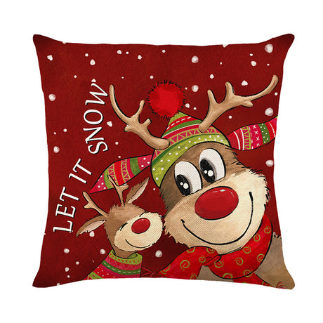 Christmas Pillow Cover Decoration Linen Printed Porch Courtyard Sofa Home Decoration Pillow Cover (excluding pillow core) - V.I.P Digital Presence