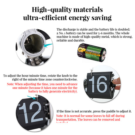 Retro flip digital clock, battery - powered mechanical clock for home & office decor - V.I.P Digital Presence