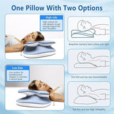 Ice Silk Pillowcase Ergonomic Cervical Pillow Memory Foam Pillow Neck Pain Relief Comes Adjustable Home for Back Side Sleepers - V.I.P Digital Presence