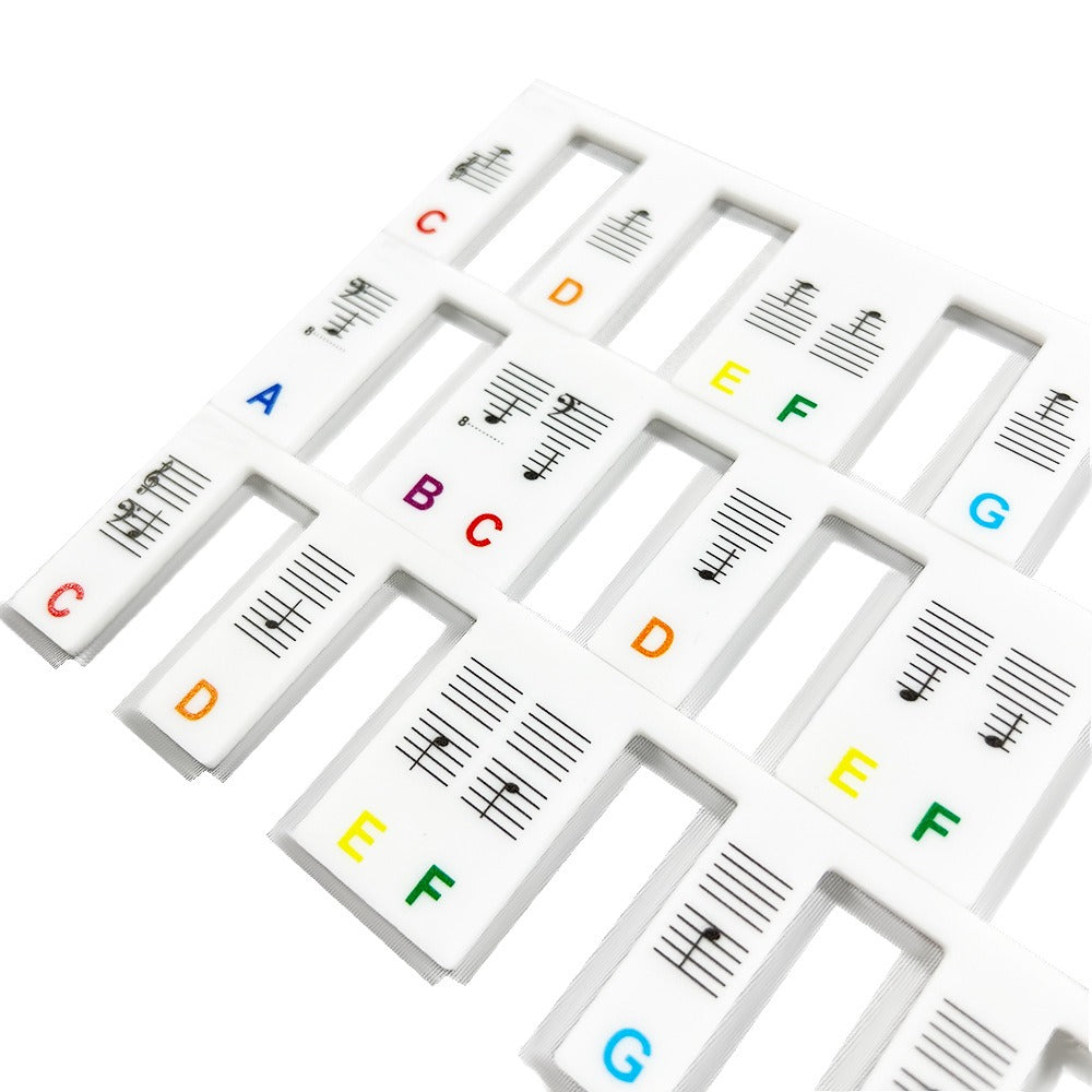 Silicone Piano Stickers 61/88 Keys Beginner Piano Staff Guide Note Stickers Musical Instrument Accessories - V.I.P Digital Presence