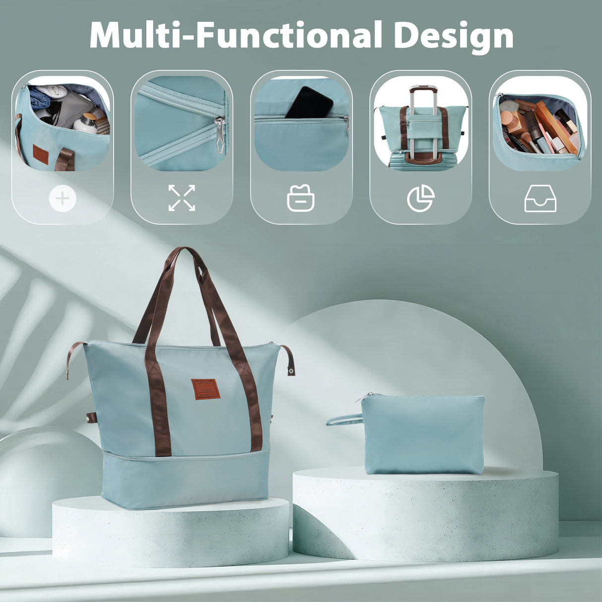 Luggage Sets 3 Piece Carry on Luggage 22x14x9 Airline Approved, Lightweight Hardshell ABS Suitcases with Wheels, 20 inch, Blue - V.I.P Digital Presence