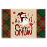 Christmas table mat with white linen snowman checkered print - V.I.P Digital Presence