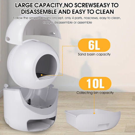 Intelligent cat litter box, automatically eliminates odors, application control, supports multiple cats with 5G and 2.4G WiFi - V.I.P Digital Presence