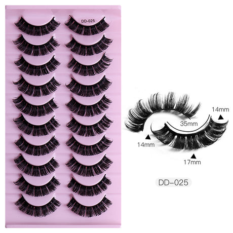 New DD Russian Large Roll Grafting Free False Eyelashes 10 Pairs Of Multi-Layer Thick Cross Mink Like Eyelashes - V.I.P Digital Presence