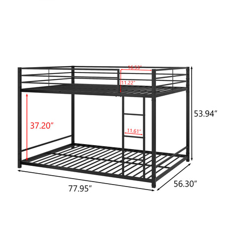 Metal Bunk Bed Full Over Full Bunk Bed Frame with Safety Guard Rails Heavy Duty Space-Saving Design Easy Assembly Black - V.I.P Digital Presence