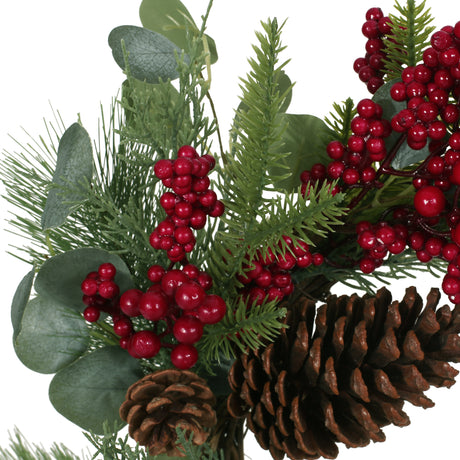 22" BERRY/EUCALYPTUS/PINECONE WREATH - V.I.P Digital Presence